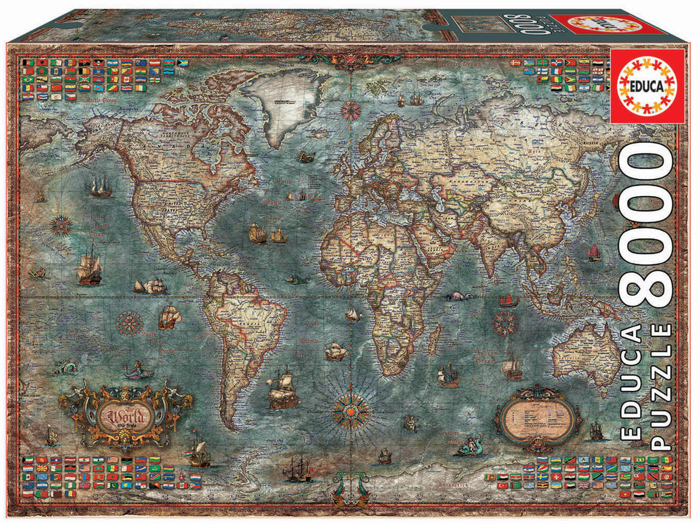 Puzzle Mapa Mundi 8000 delova