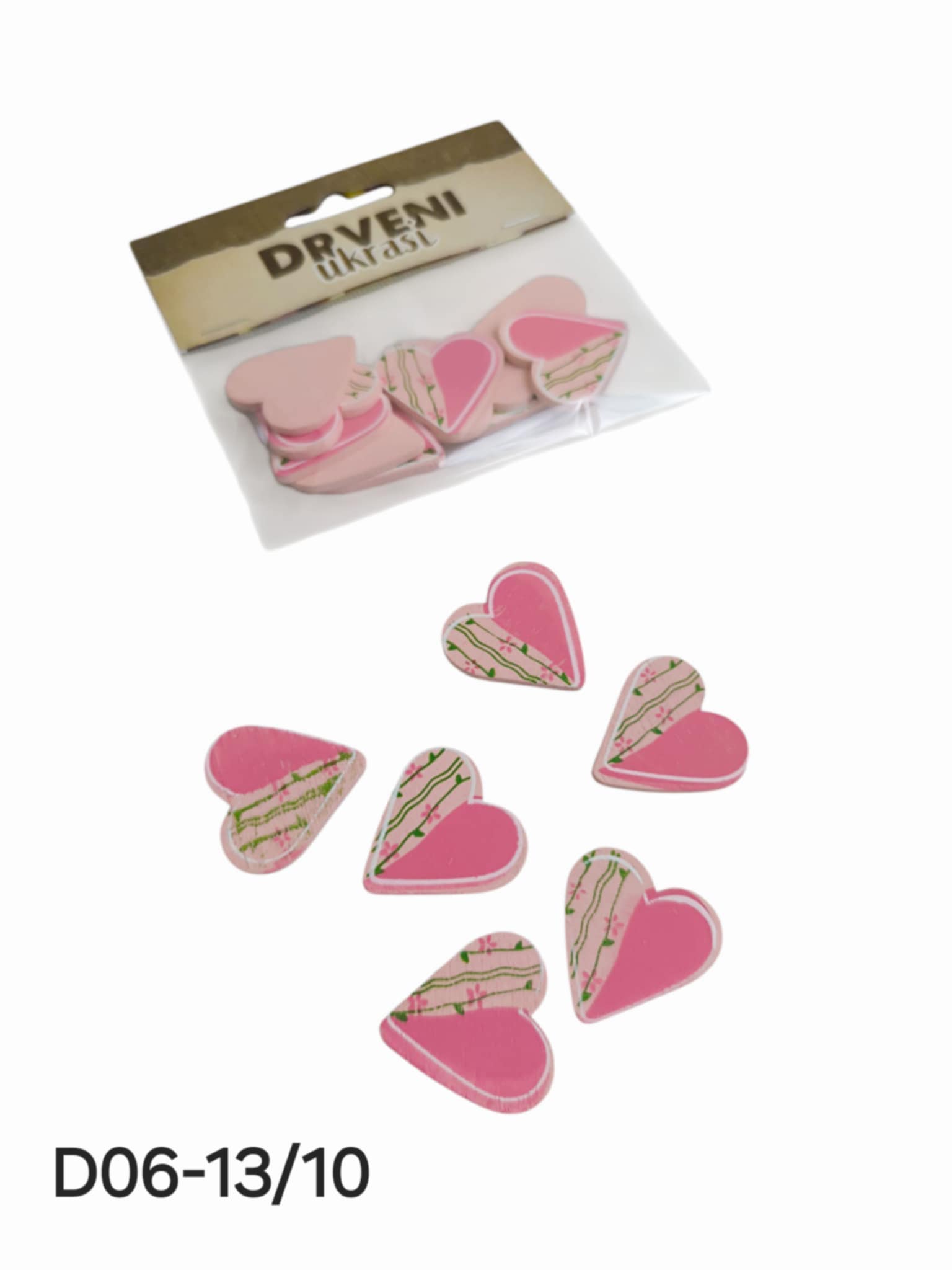 Drveno srce PINK 1/10
