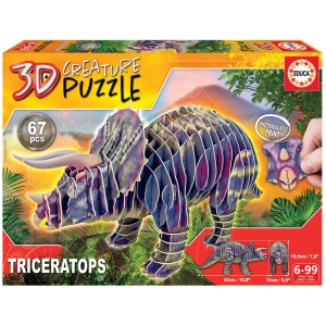 Puzzle 3D Triceratops dinosaurus